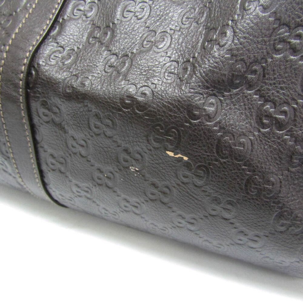 GUCCI Authentic Brown Leather Boston Bag - Picture 4 of 15